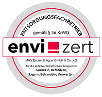 MHV Boden & Agrar - Bodenaufbereitung & Bauschuttrecycling Olfen Vinnum - Siegel envi Zertifikat